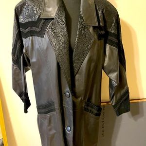 Vintage Leather Trench Coat